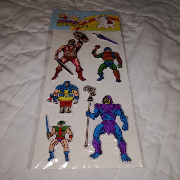 New Old Stock He-Man And The MASTERS Of The Universe Puffy Stickers Unpunched - Picture 1 of 9